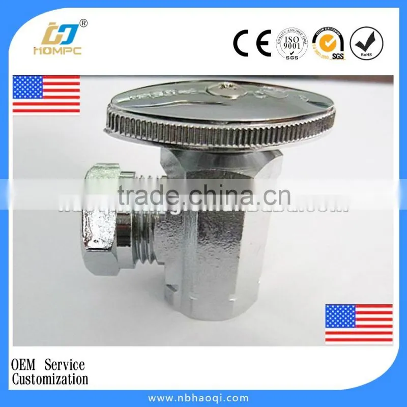 Brass angle stop valve with compression nut