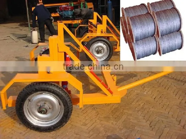Supply Mini Optical Fiber Cable Reel Trailer Max 1.5T ,CHINA / Hydraulic Steel wire rope drum trailer