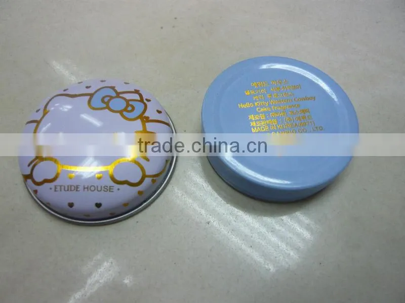 Small oval tin candle can
