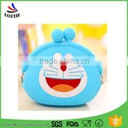 Promotional cartoon shape silicone coin bag food grade silicone coin wallet for kids