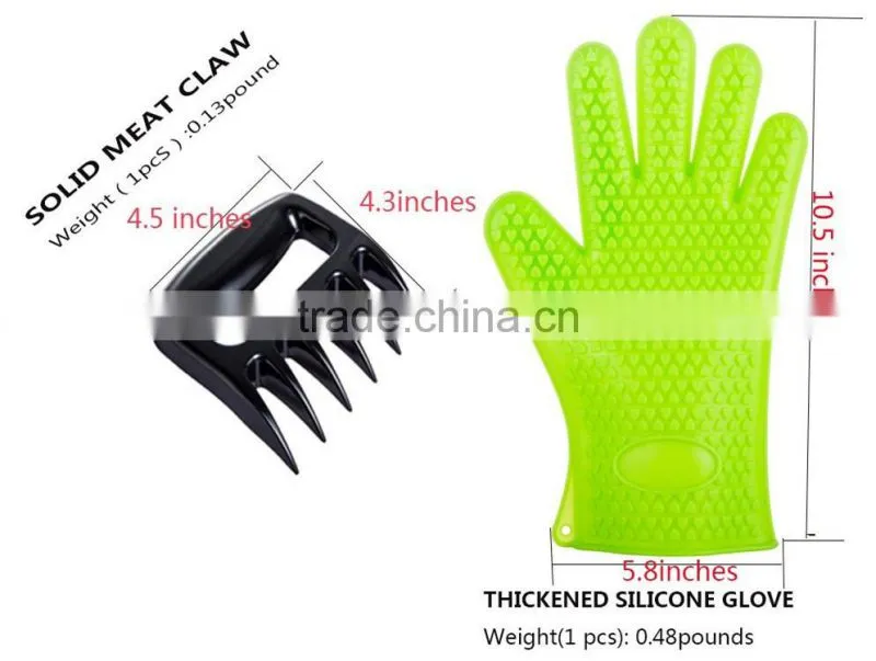 Outdoor Kitchen Best Heat Resistant Gloves Barbecue BBQ Grill Set