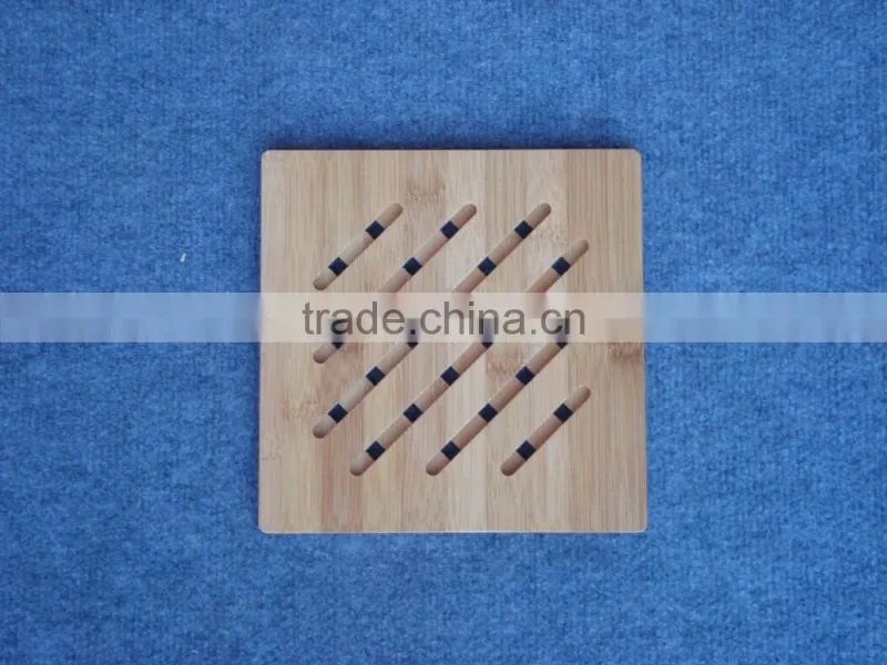 wholesale customized 100% bamboo place mat with rubber
