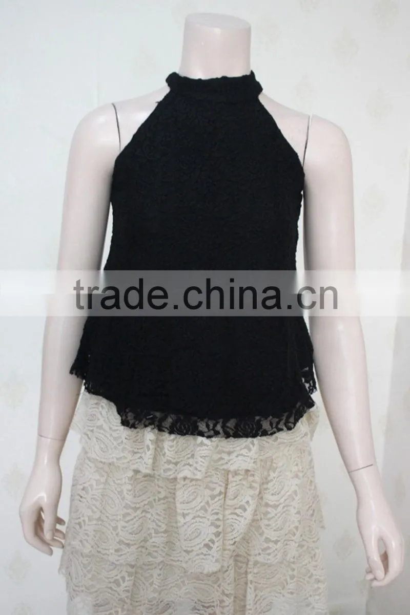 Sexy Lace Back Cross Tank Top New Design Crow Top