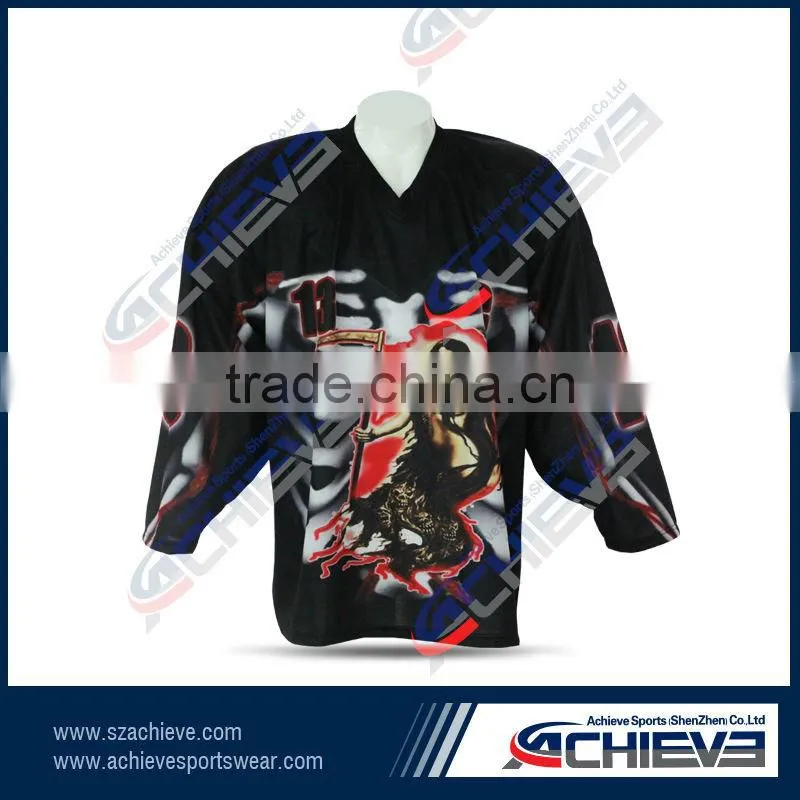 High quality custom latest professional goalie 4xl ice hockey jersey