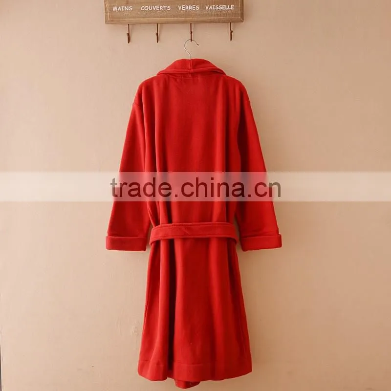 100% polyester women's micro fleece bathrobe, polar fleece bathrobe,nightwear gown