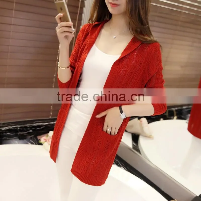 OEM Custom-Made hight quality ladies Button Down plain knitted Cardigan Sweater