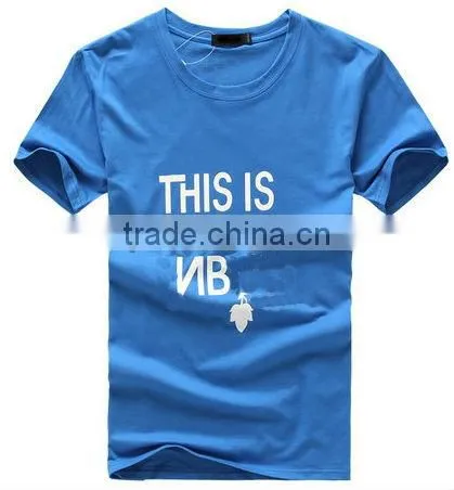 Fashion O collar short sleeve cotton custom printed t shirts