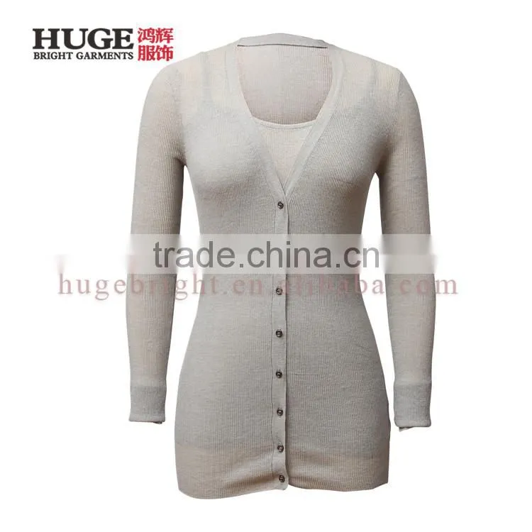 Sheer Cotton and Nylon knitted cardigan, ladies cardigan, long cardigan with full button closure