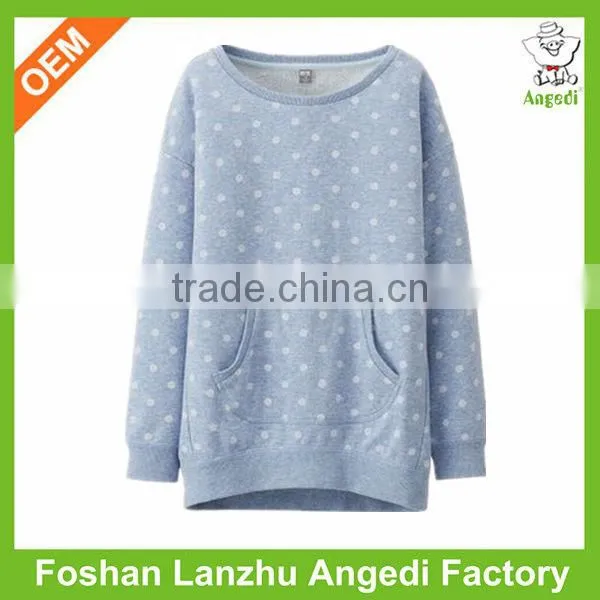 European boutique clothing girls autumn pull over fleece sweatshirt with polka dot design