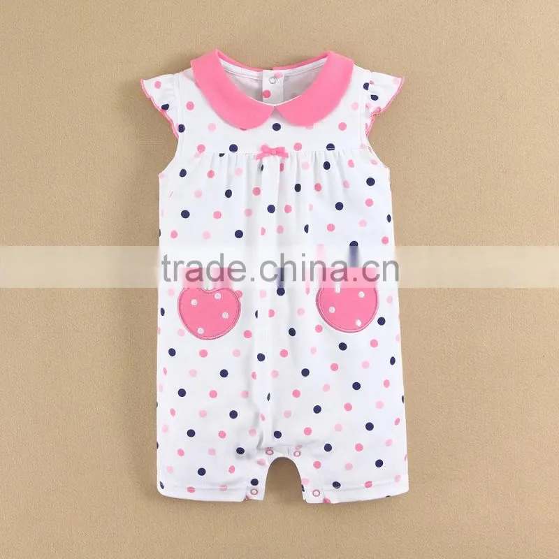 MOM AND BAB Cute Baby Gilrs Clothing Pink Baby Romper Embroidery Baby Bodysuit Pink