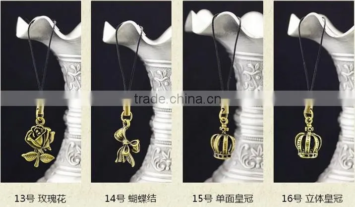 Fashion promotional metal mobile phone key chain for girls