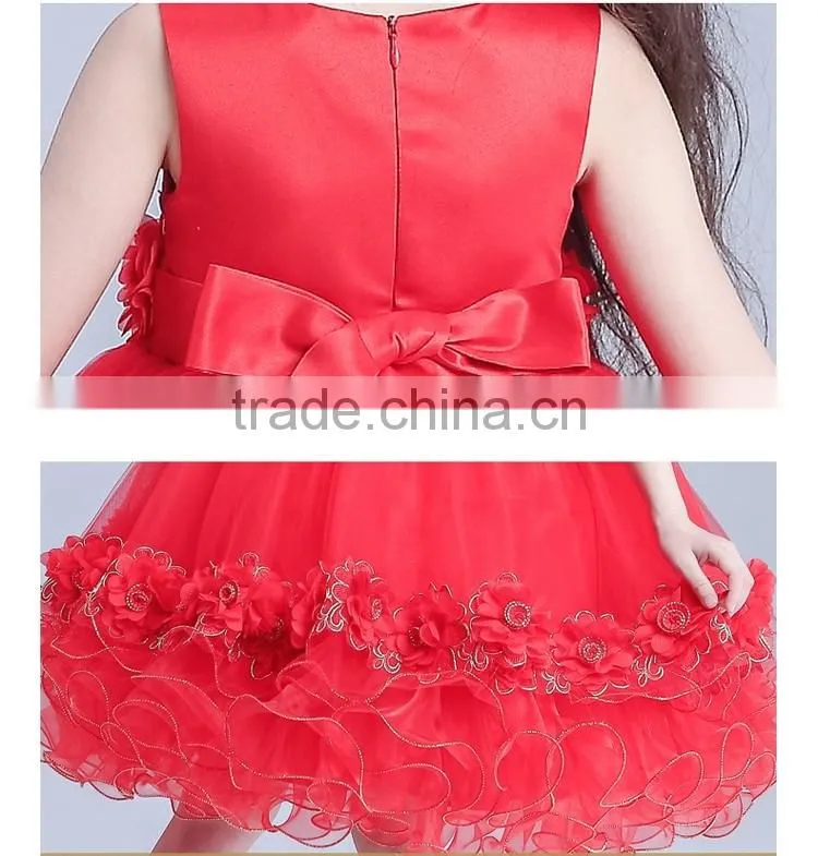 2017 latest dress designs in pakistan made in China dance frock red rhinestone dresses