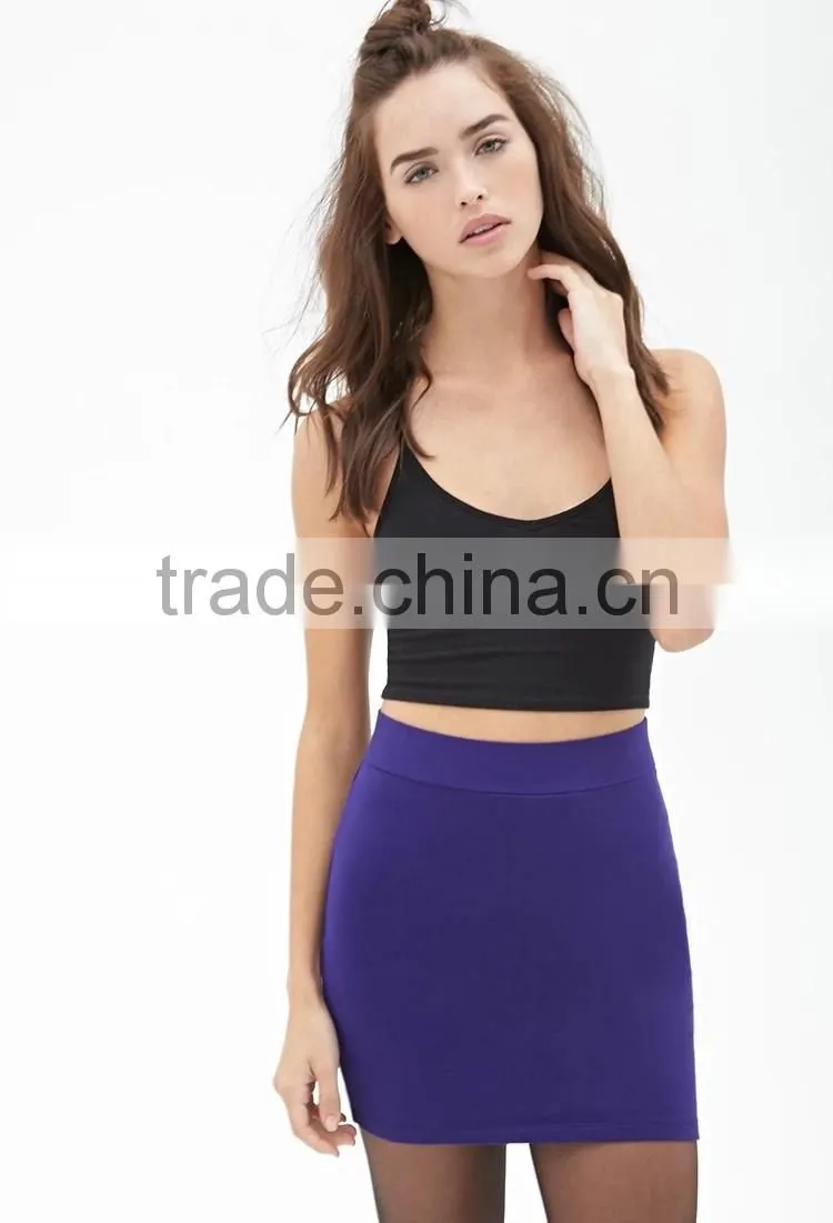 Easy women stretch knit grape mini skirt in wholesale made in China