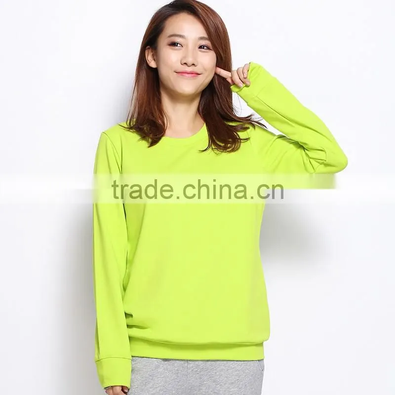 2016 Autumn womens casual pullover Long sleeve crewneck cotton sweatshirt without hood