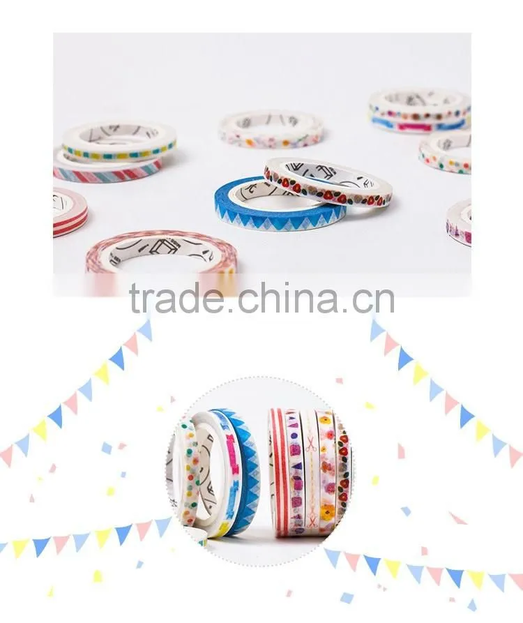 Muilt patterns Japanese washi tape 5mm*8m planner adhesive tape customizable