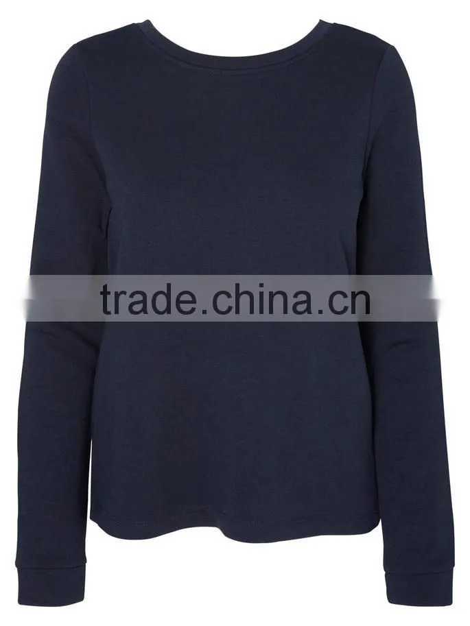 Wholesale 100% cotton sweatshirt lightweight cotton sweatshirts blank backless women sweatshirt