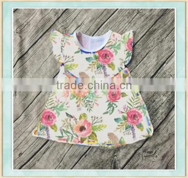 New design kids trendy dress patterns various fishes cartoon designs children clothing 2017 baby girls dress