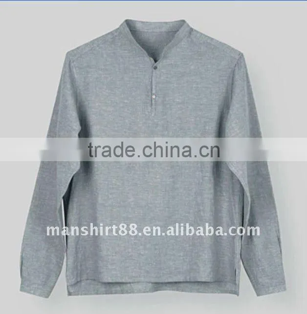 latest man's V-neck linen casual shirt