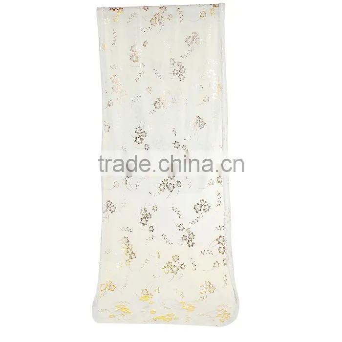 Imitation Silk Scarves & Wraps Rectangle Golden Beige Flower Scarf Factory China