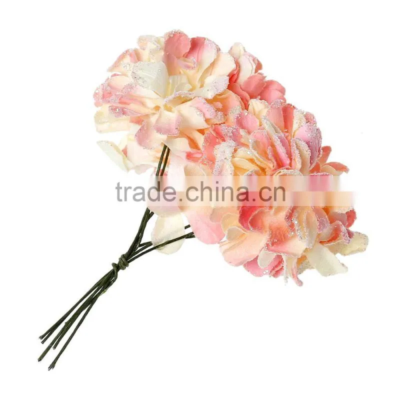 Wholesale Millinery Pink Paper Artificial Chrysanthemum Flower Decoration