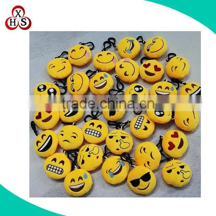 2016 wholesale funny plush stuffed emoji keychain