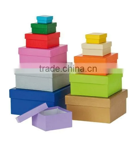Gift Box Set,12 Assorted Sizes Aquare Col.Square Nested Boxes - Matte - 12 pc Set - 12 Piece Set