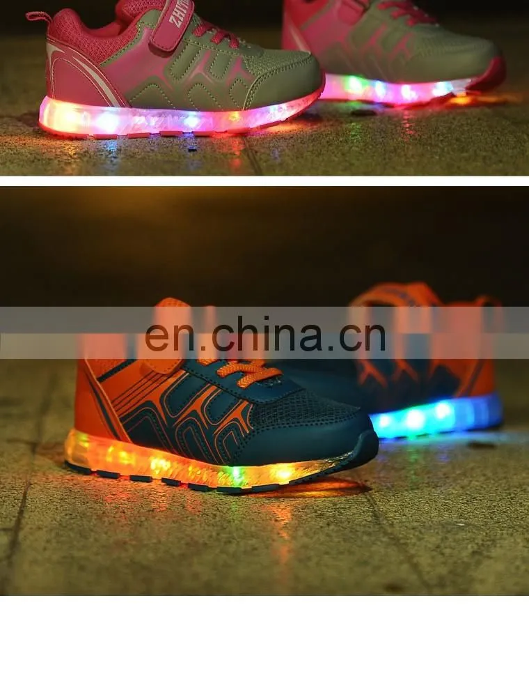 Wholesale hot Children kids USB rechargeable LED shoes Latest light up shoes for kids