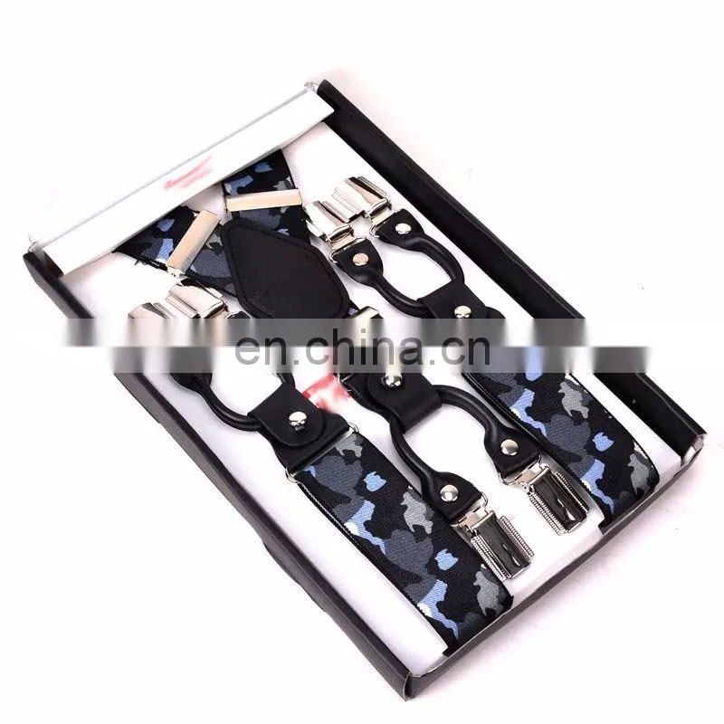 Professional Production Unisex Elastic 3.5cm 6 Clips-On Y-Shape Braces Suspenders