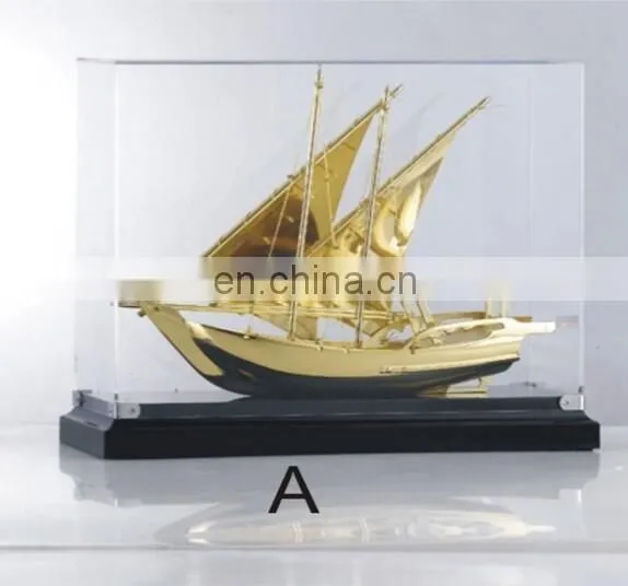 Model Pirate Ship Metal Model Plated In Gold Foil Black Pearl Laser Cut With Black Base For Office Desktop Decoration