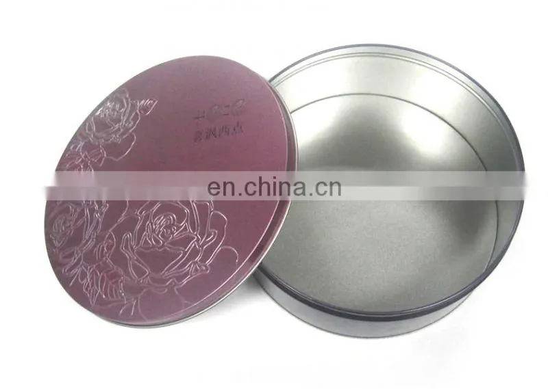 nice purple metal tin cake box