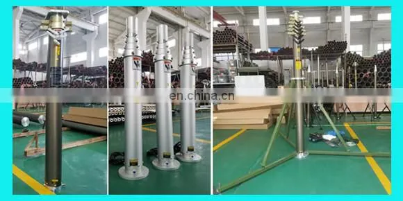hand lifting manual winch telescopic antenna electric pneumatic motorized pump for trailer lighting telecommunication mast tower