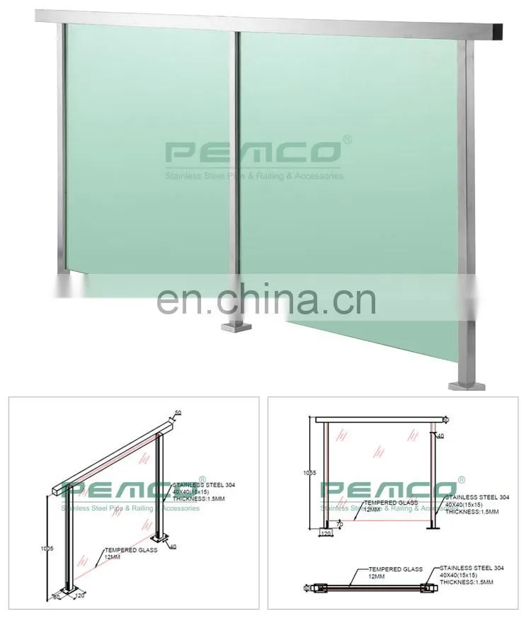 Project Railing Factory Residential Building Balustrades Handrails Design Stainless Steel Glass Railing