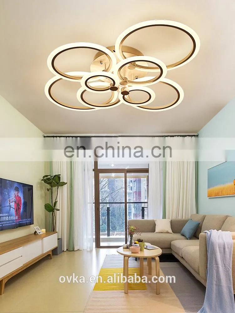 Creative simple ring acrylic led ceiling light for bedroom living room lamp