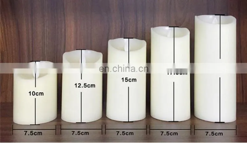 2020 IVORY Flame less 3 AAA BATTERY OPERATED LED WAX Pillar Flickering CANDLES SET