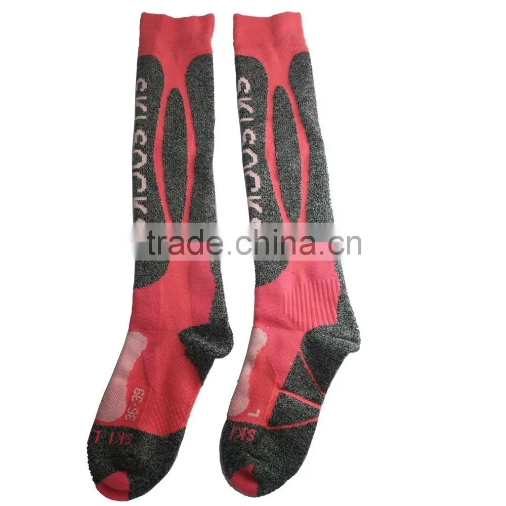 High Quality women Long Cotton Black Soccer Socks