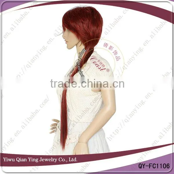 Fashion long straight cosplay red wig