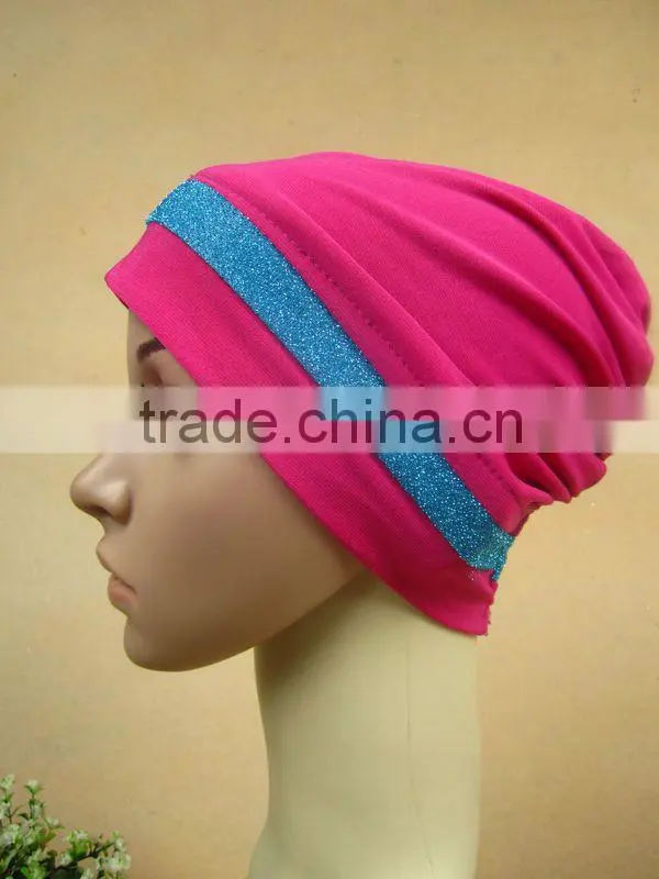 A521 fashion 3 flowers islamic hijab cap muslim hat