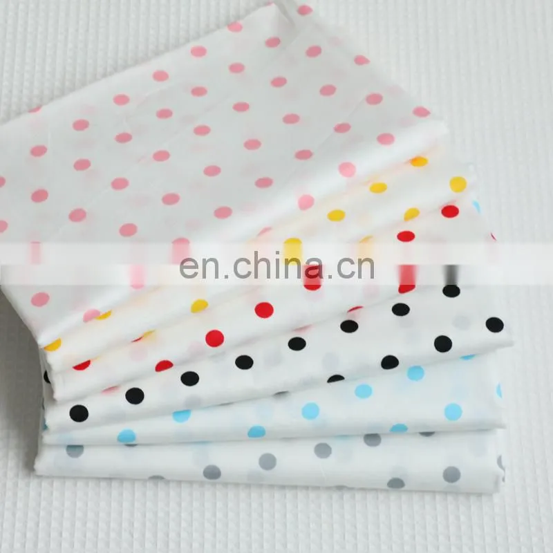 Cotton twill printing fabric aqua 1cm dot kindergarten students pure cotton bedding fabric wholesale