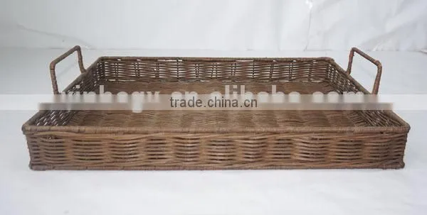 handmade rectangular wicker tray