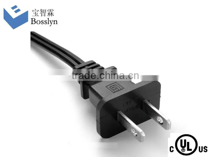 Top Material American Canada NEMA 1-15p nispt-2 2pin Universal power cord UL Approved