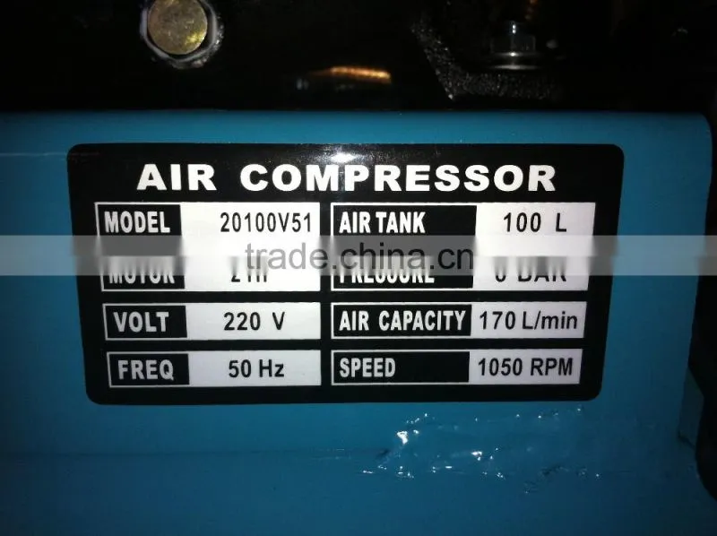 KINGCHAI Mechinary Power Factory Air Compressor from 50 Liter To 500 Liter