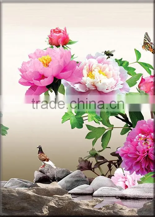 3panels canvas wall art flowers oil painting for living room B-413