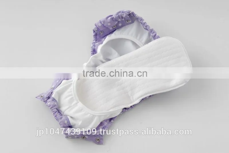 made in Japan cute polka dot and frilled cloth baby diaper cover nappies high quality