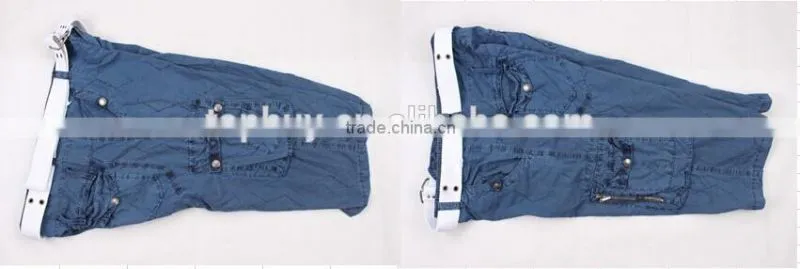 Men's washed cargo shorts with waistband in stock jeans