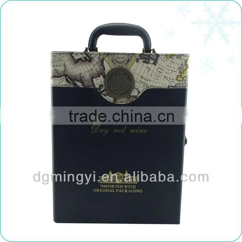leather cosmetic gift box with lock