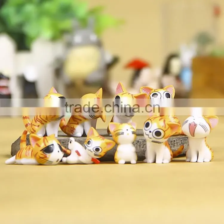 Blue cat doll doll cat furnishing articles Wholesale Anime Gifts PVC Figure A set of nine
