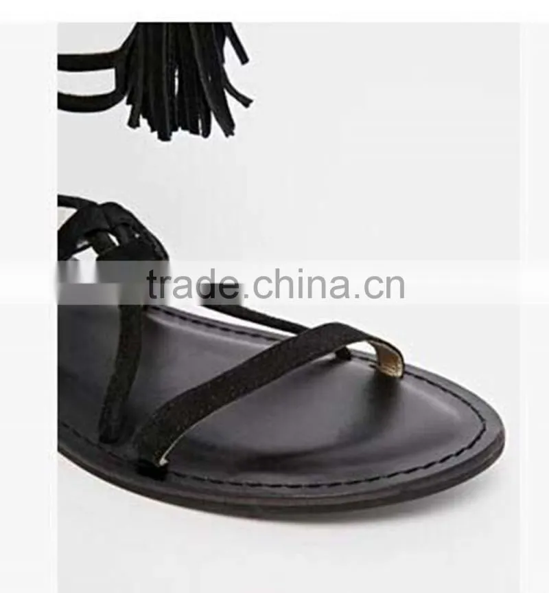 Italy Leather Shoes Women Fancy Flat Lady Simlpe Sandal Strap