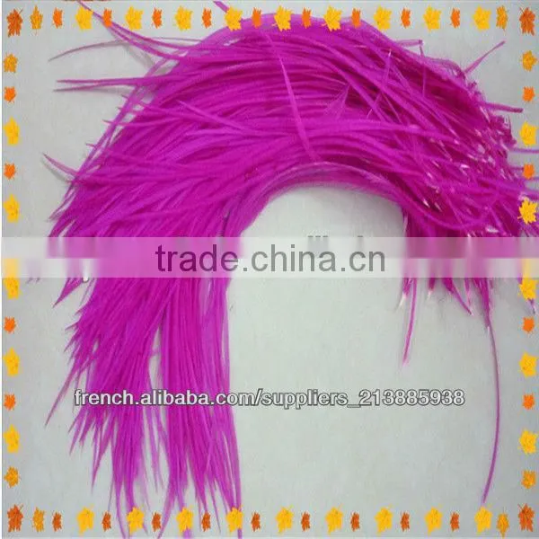 Thin Long party show colorful top sale real rooster feather hair extensions