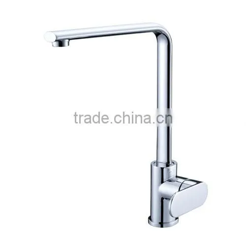 Chrome Deck Mounted Single Handle Sink Faucet Hot and Cold Water