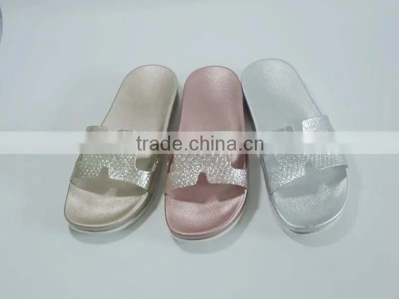 2016 New design Women H shape upper Flat slippers